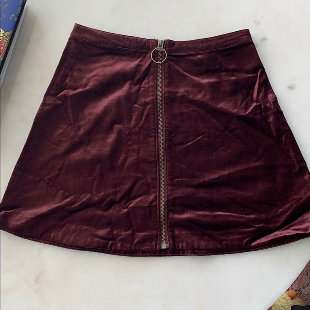 Free People velvet mini skirt